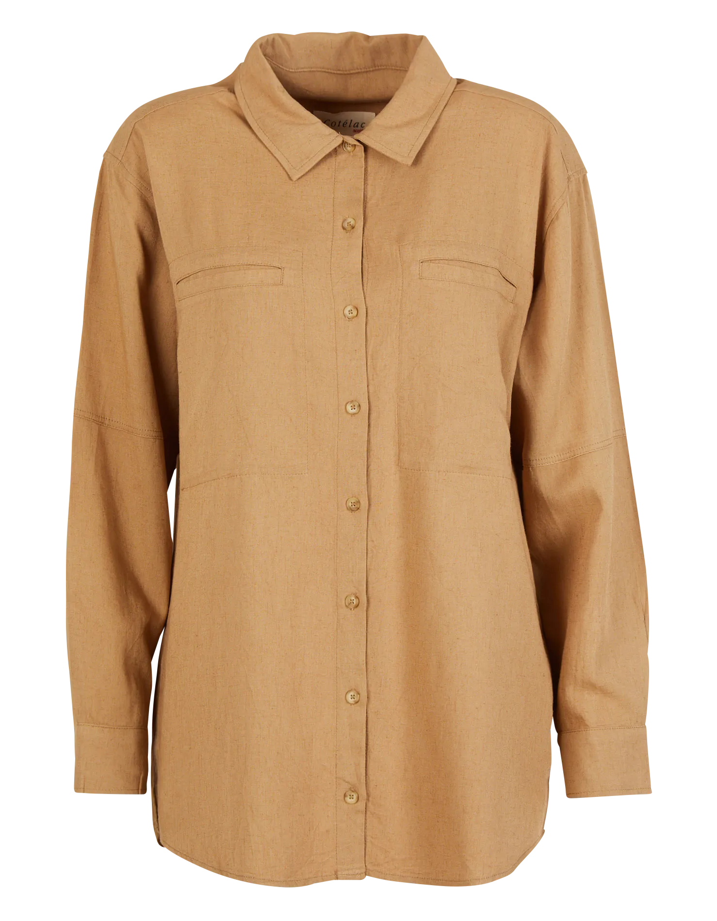 ACOTE LOUKA - Camisa a rayas con cuello clásico en marron