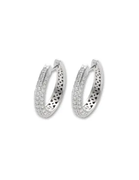 Argollas Oro Blanco Con Diamantes