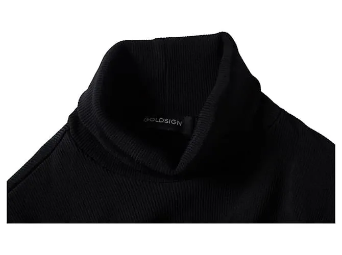 Autre Marque signo de oro, Cuello alto canalé negro 