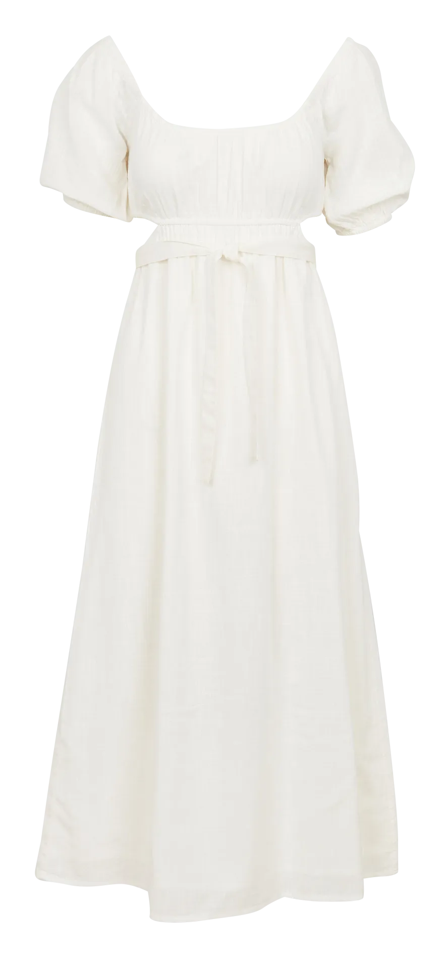 BILLABONG ON THE COAST - Vestido midi de algodón flameado con aberturas en blanco