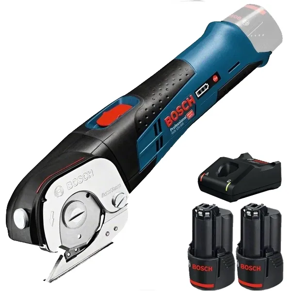 Bosch - GUS 12V-300 - tijera sin baterías y cargadores, Li-Ion, 12 V, - ah + Bosch - 1600A019R8 - Juego2 baterías si incarcator,