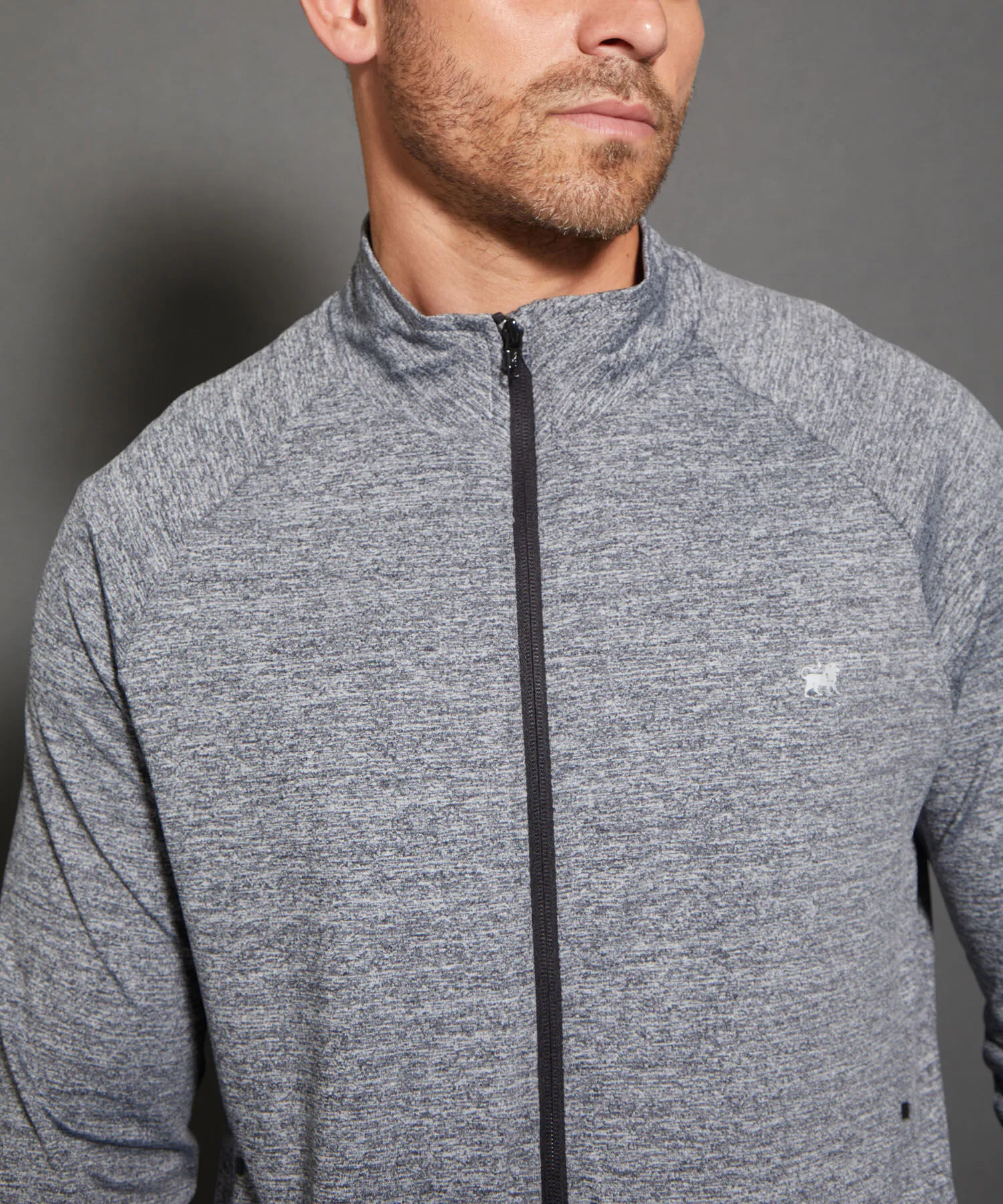 Buzo Deportivo Cuello Alto Con Cremallera Y Bolsillos Ribete-