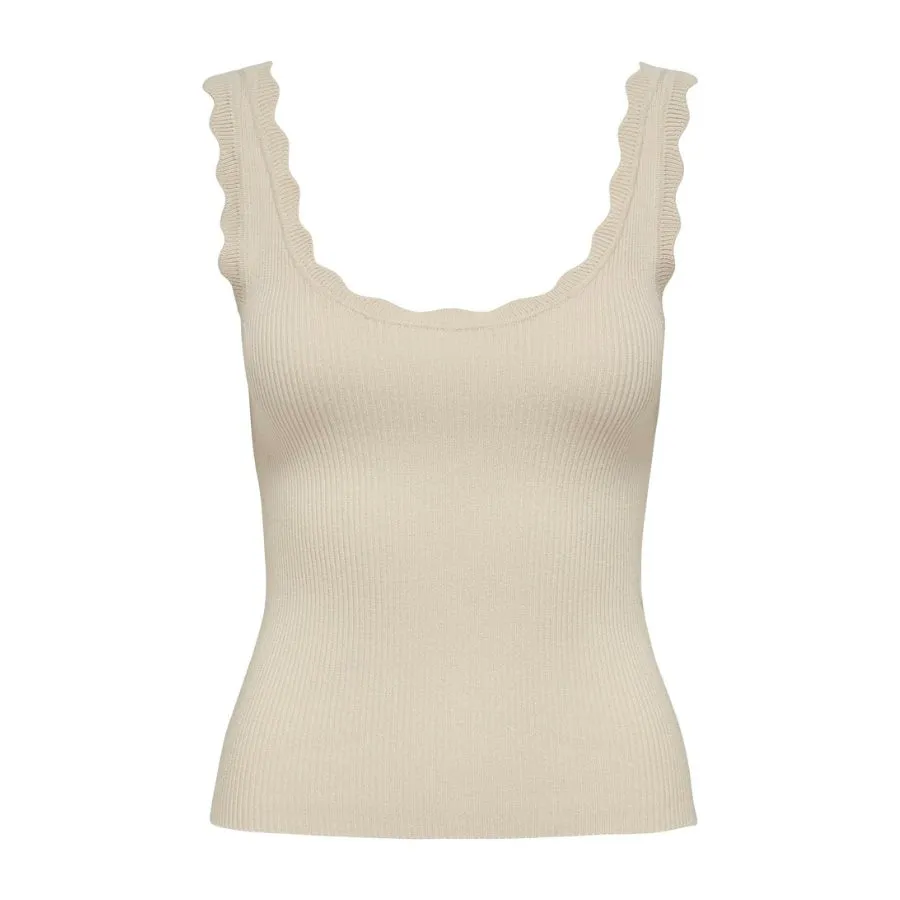  Camisetas sin mangas Jdy Jdynanna S L Scallop Edge Top Knt