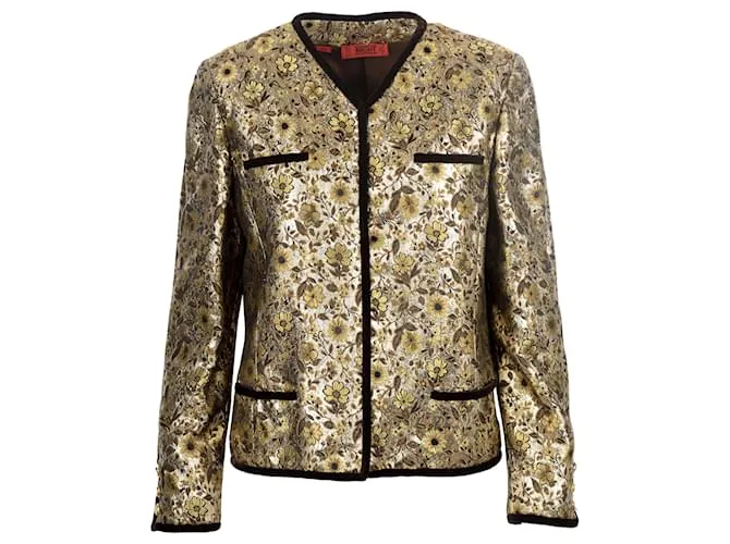 Chaqueta y traje de vestir con brocado floral Night de Valentino Dorado 