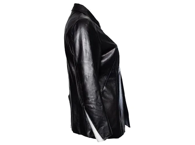 Costume National Traje nacional, Chaqueta de cuero negro 