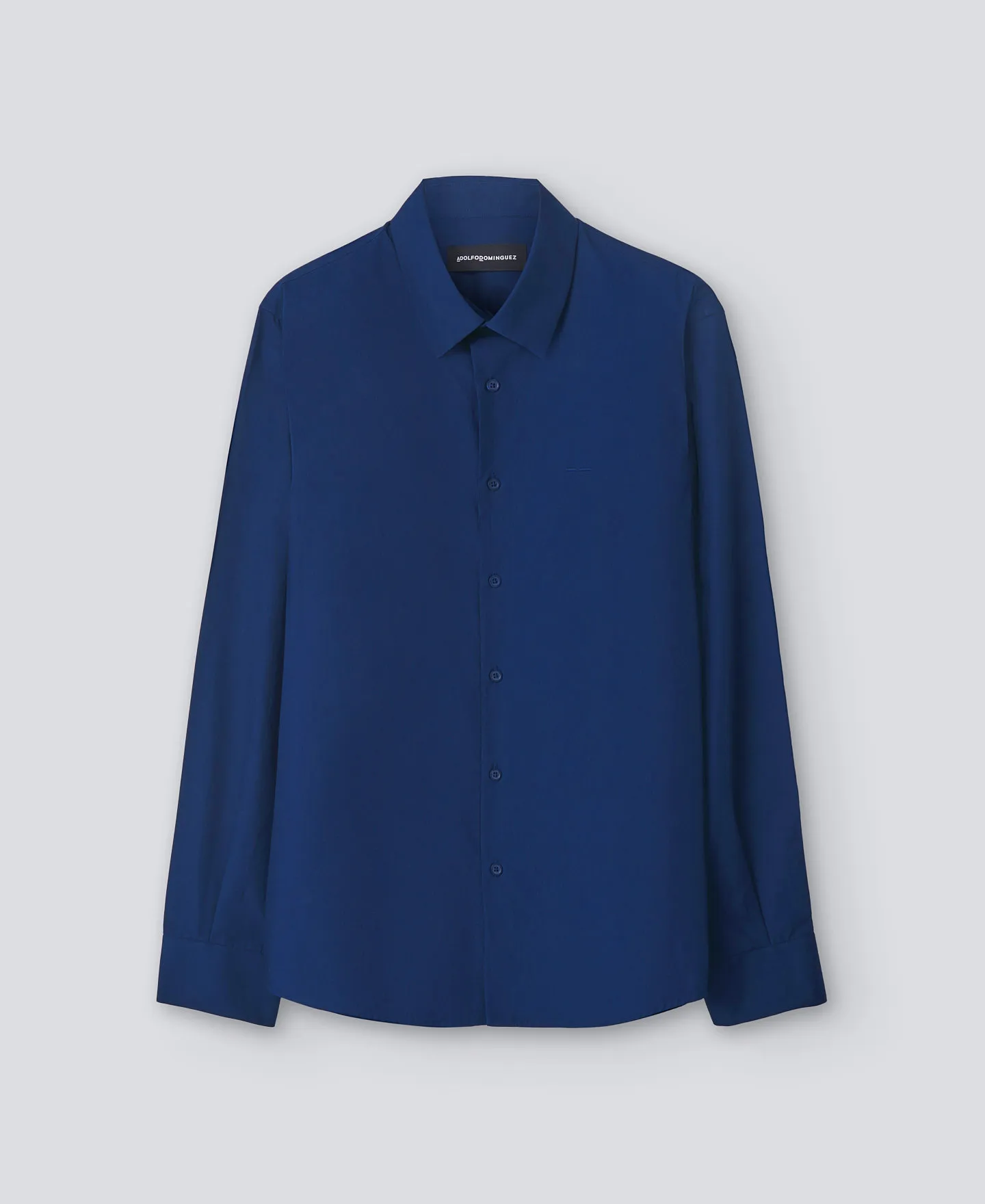 Cotton poplin lapel collar shirt man