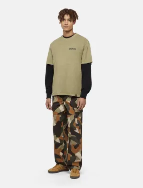 DIKIES Pantalon  DUCK CANVAS CAMO CARGO IMPERIAL GREEN 