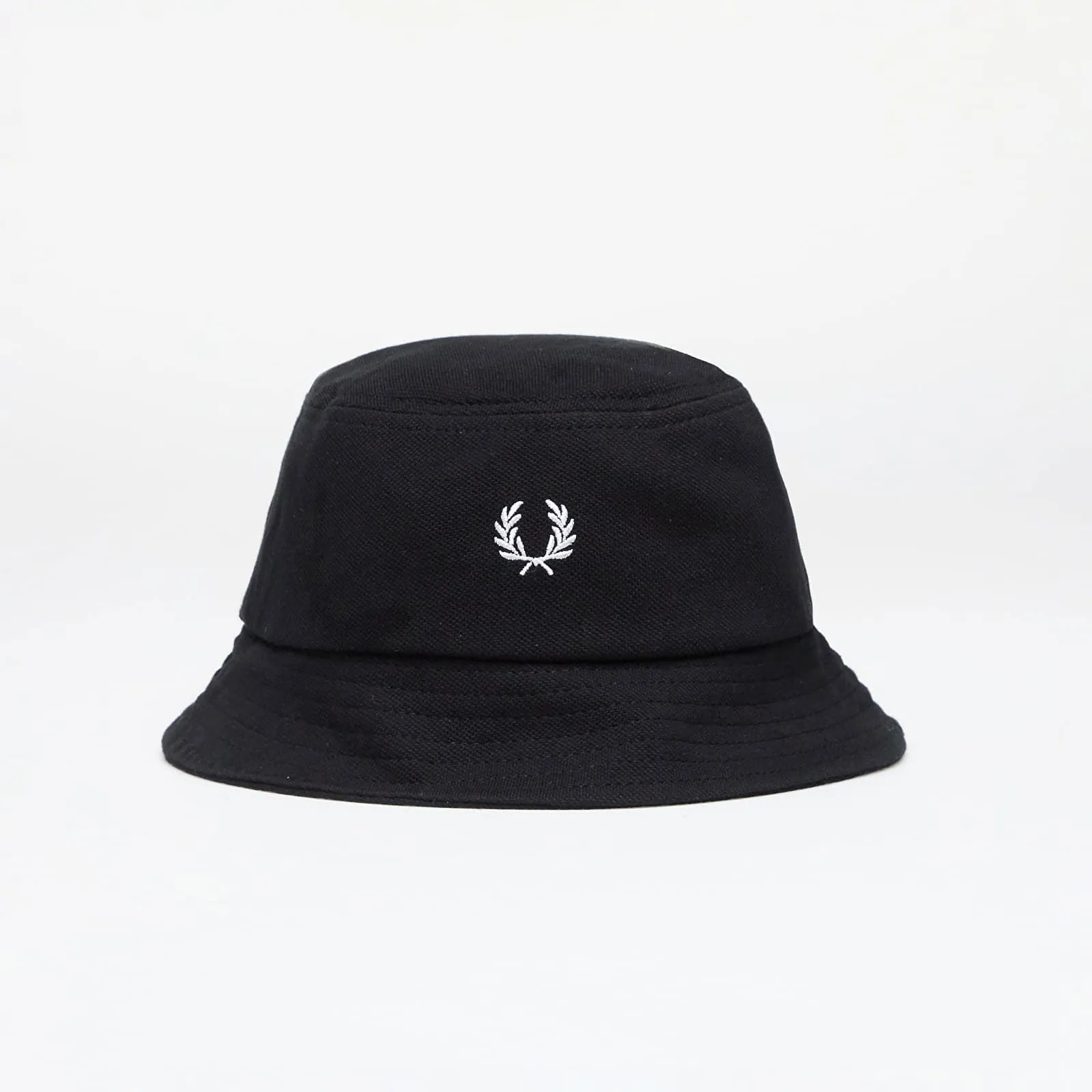 Fred Perry Hat Pique Bucket Hat Black/ Snow white