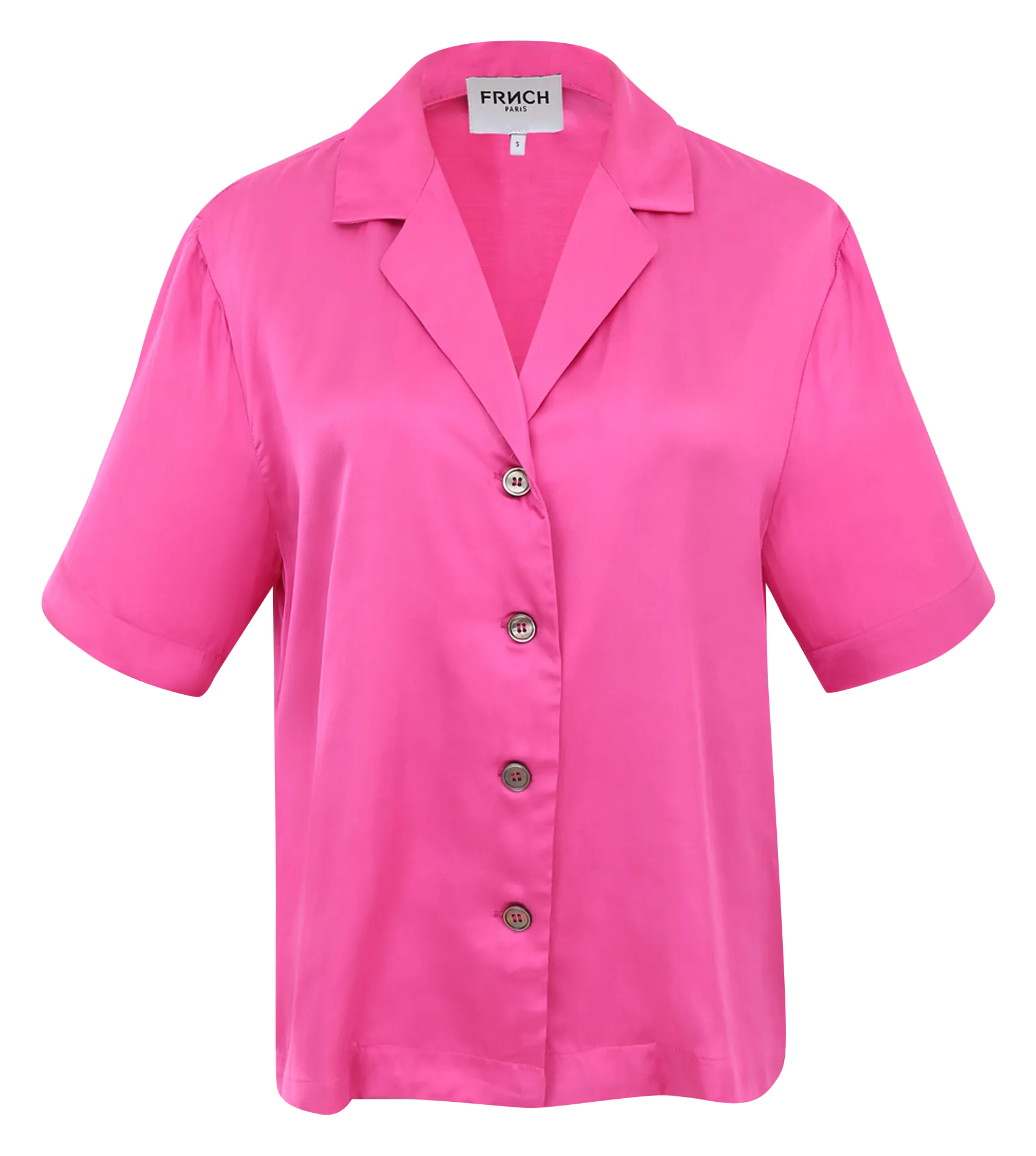 FRNCH CHELLY - Camisa recta con botones y cuello sastre en rosa