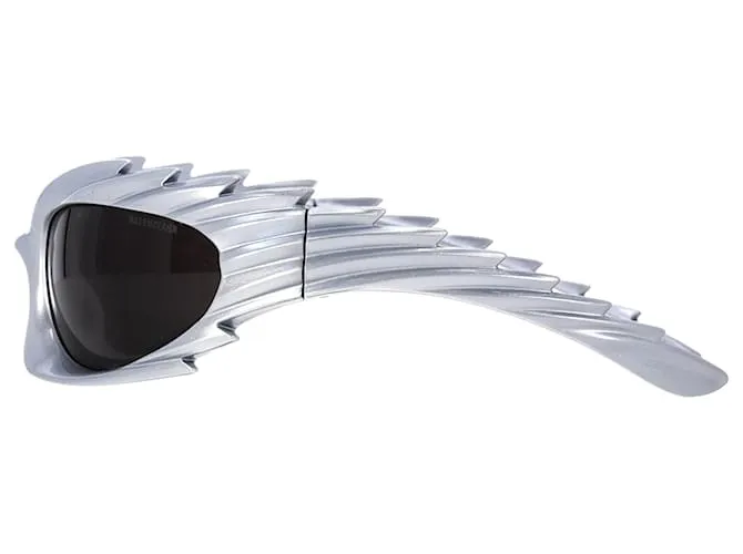 Gafas de sol Balenciaga Spike Biker en acetato plateado Plata 