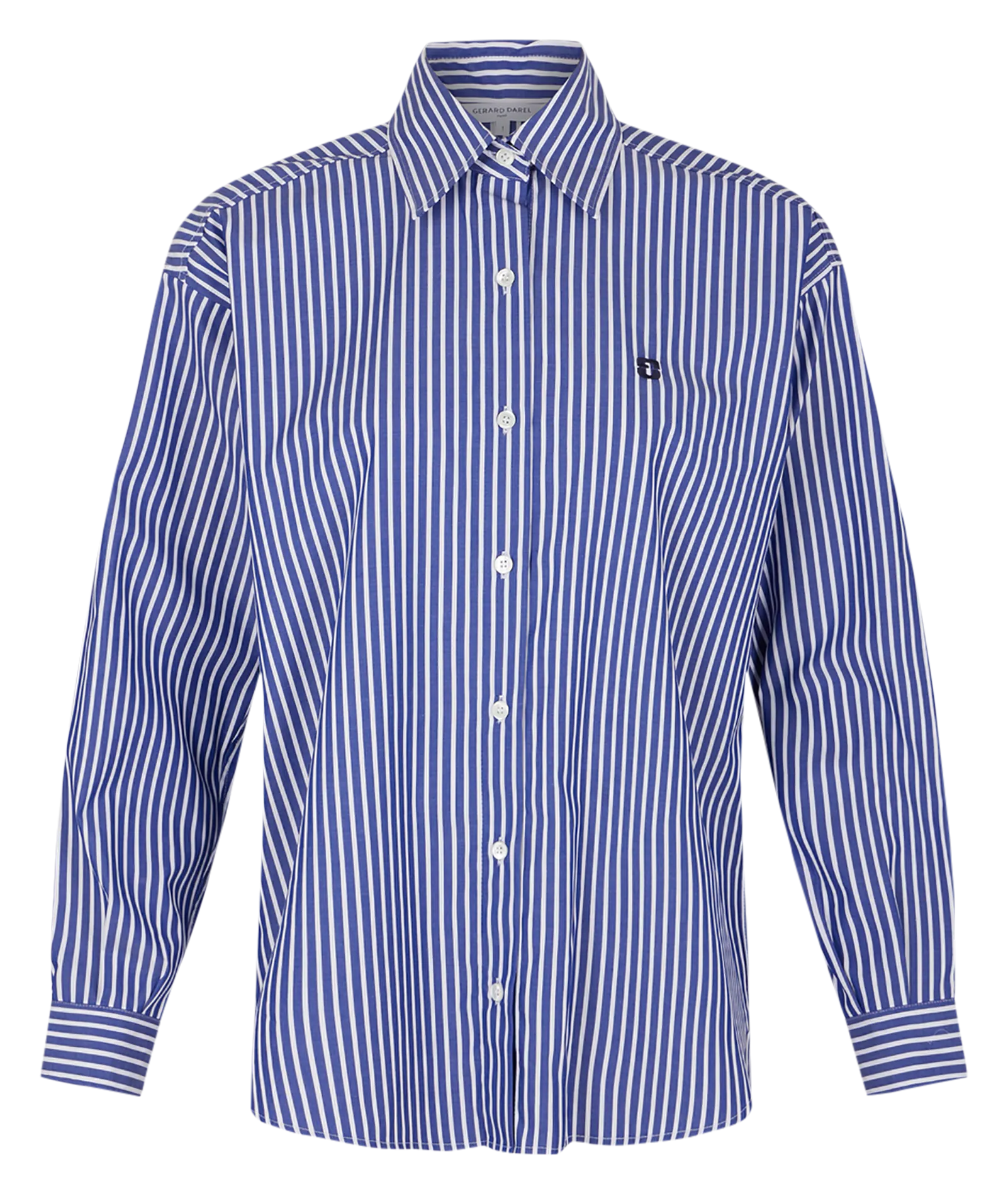 GERARD DAREL ARMENY - Camisa recta de algodón a rayas en azul