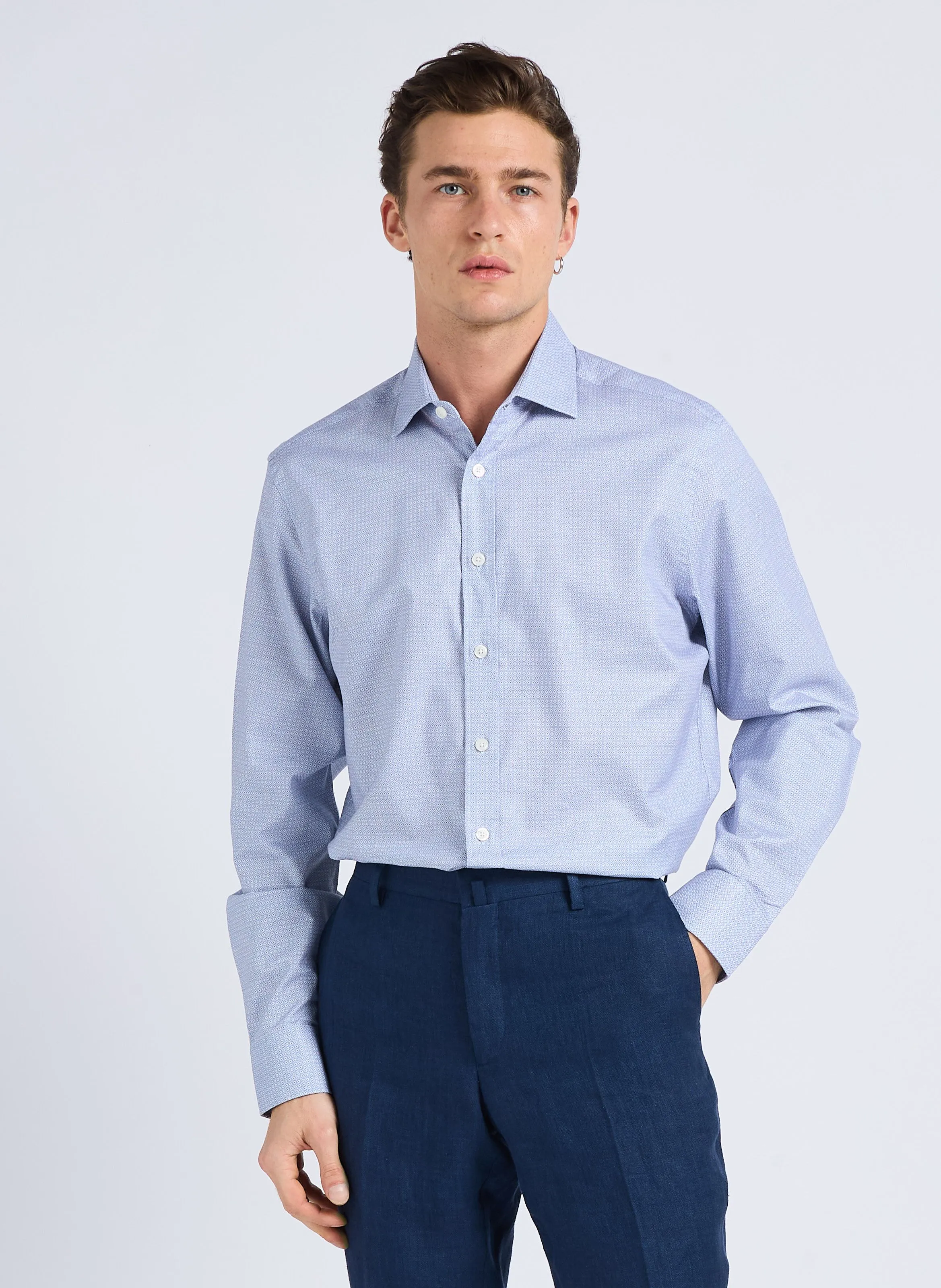 HACKETT Camisa de algodón slim en multicolor