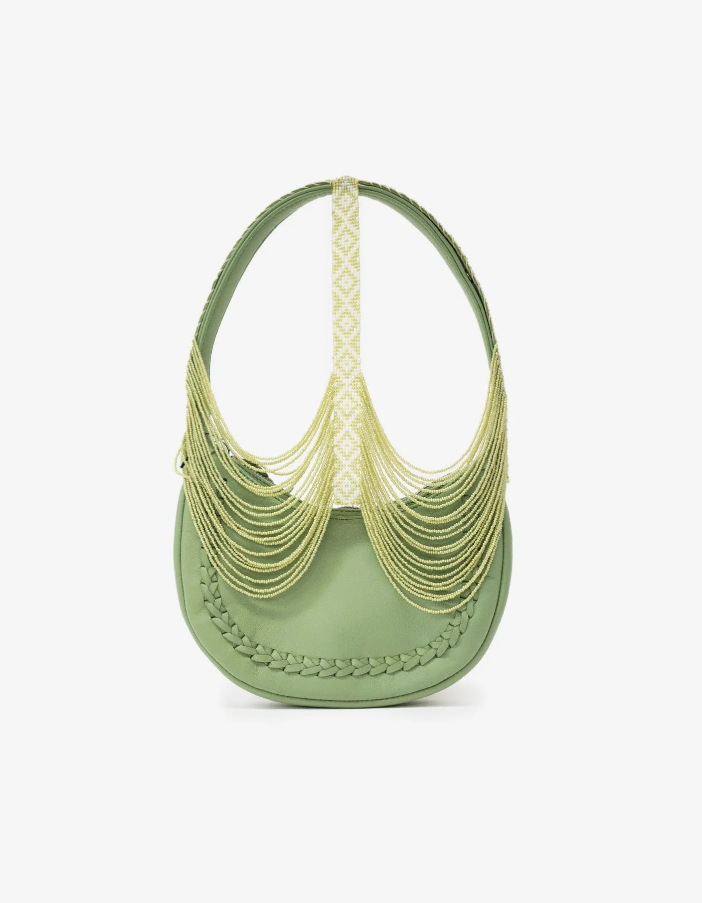 Half Moon Beaded Shoulder Bag