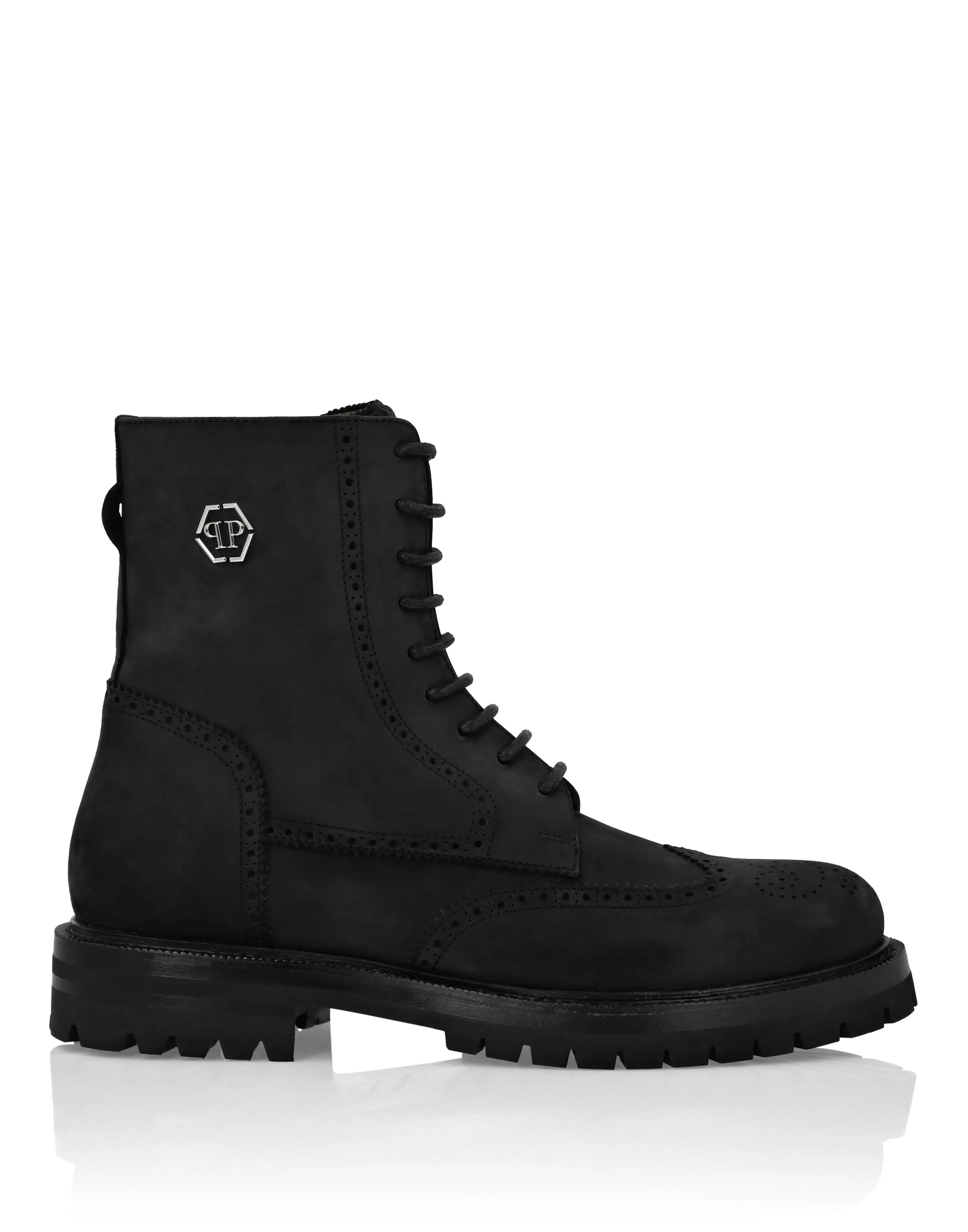 Nubuck Boots Mid Flat Hexagon