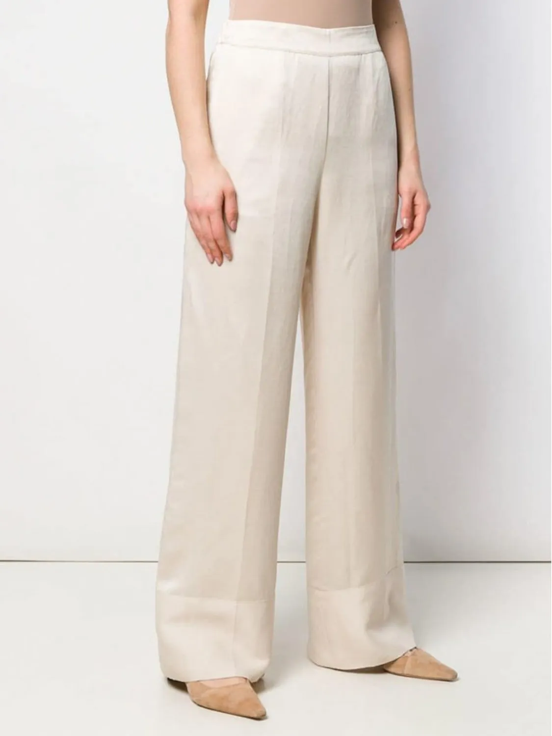PANTALON CREMA SEMICOUTURE