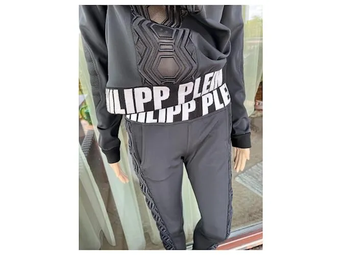 Philipp Plein traje de pantalon Negro Blanco 