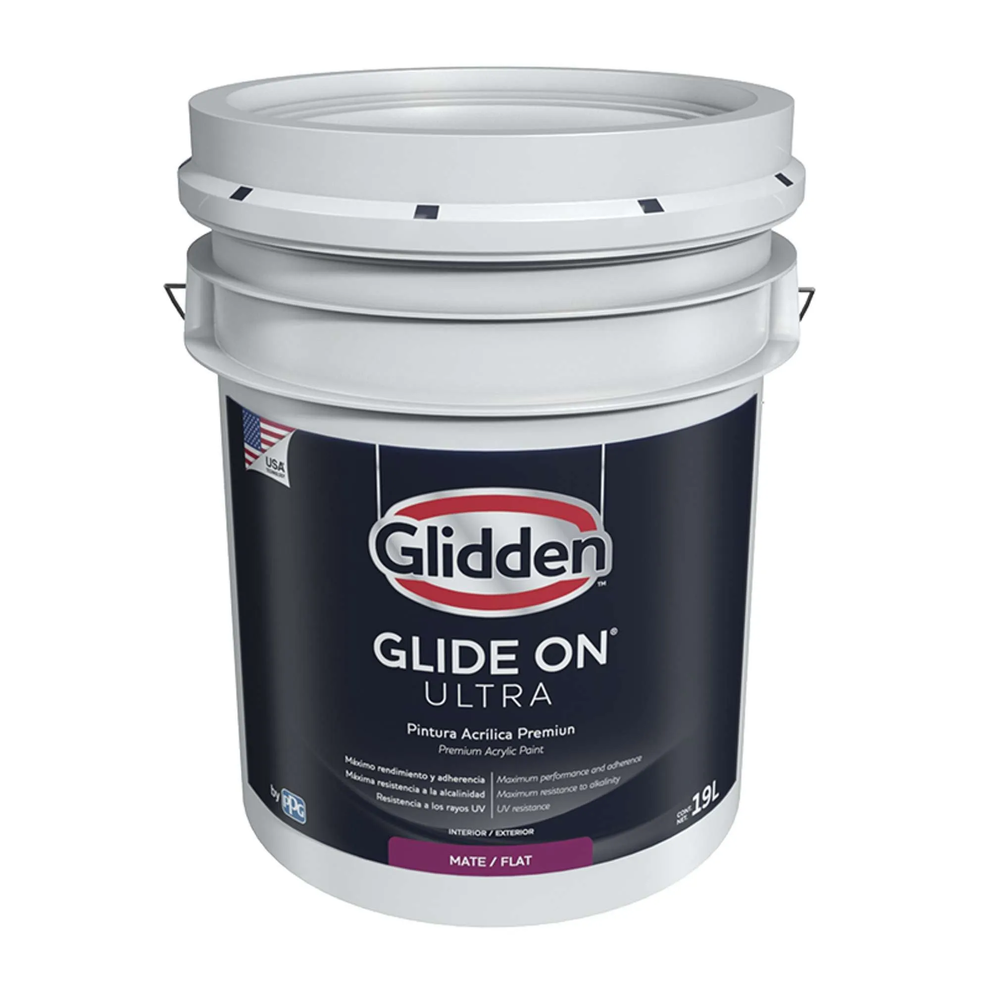 Pintura Glide On Ultra Mate Base Banco 5 Galones