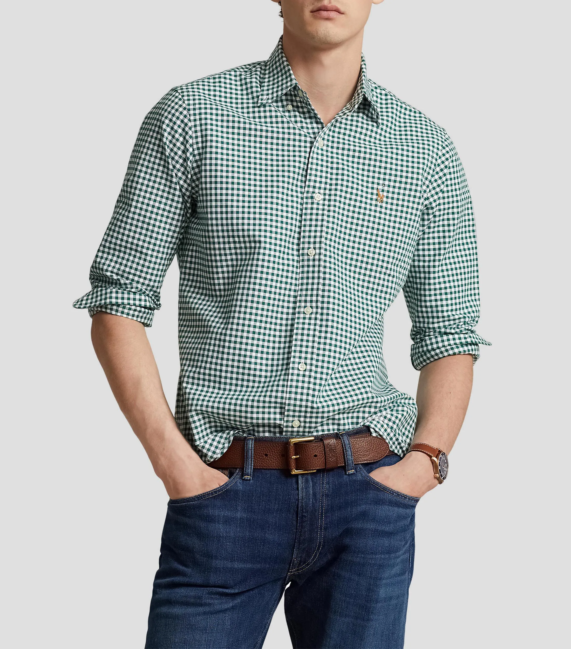 Polo Ralph Lauren Camisa Oxford Manga Larga con Cuadros Hombre
