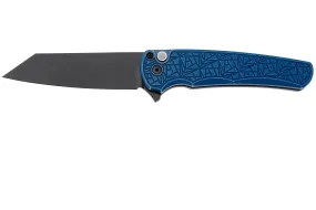 Pro-Tech Malibu 5406-BW-BL-NEXUS, DLC CPM MagnaCut, Reverse Tanto, Battleworn Blue Aluminum, navaja