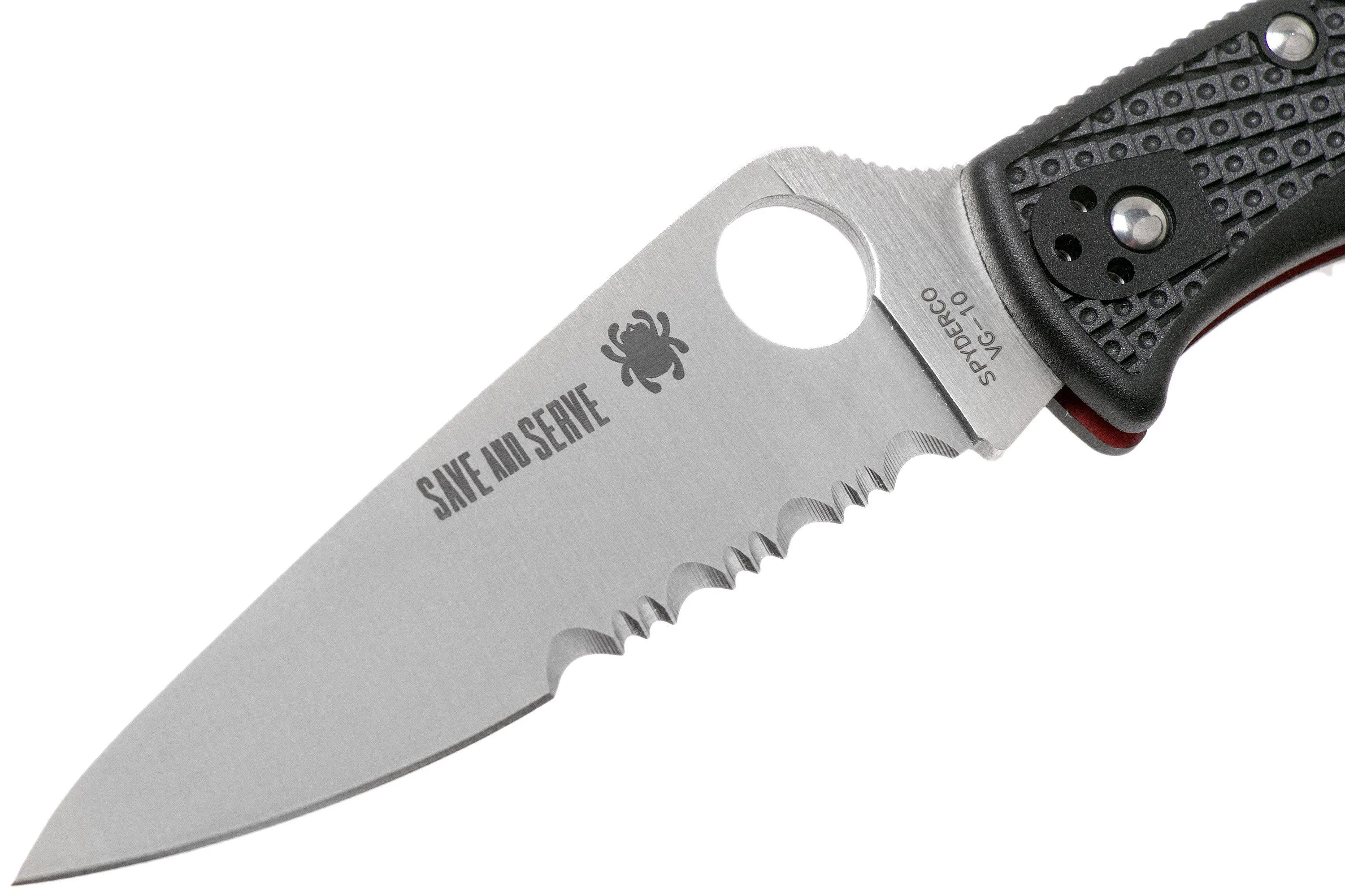 Spyderco Endura 4 Thin Red Line C10FPSBKRD navaja parcialmente dentada