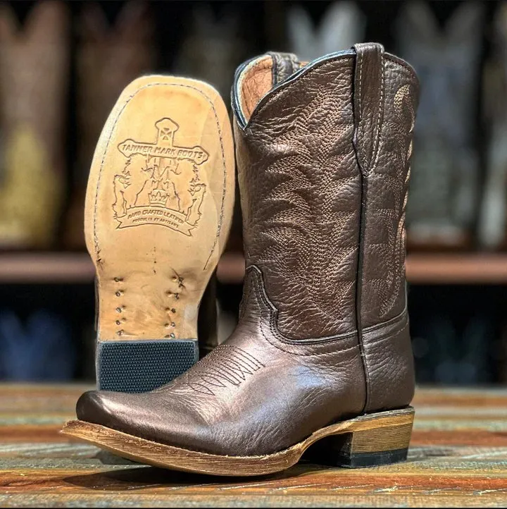 Tanner Mark Girl's Leather Square Toe Boots - Lil Harper