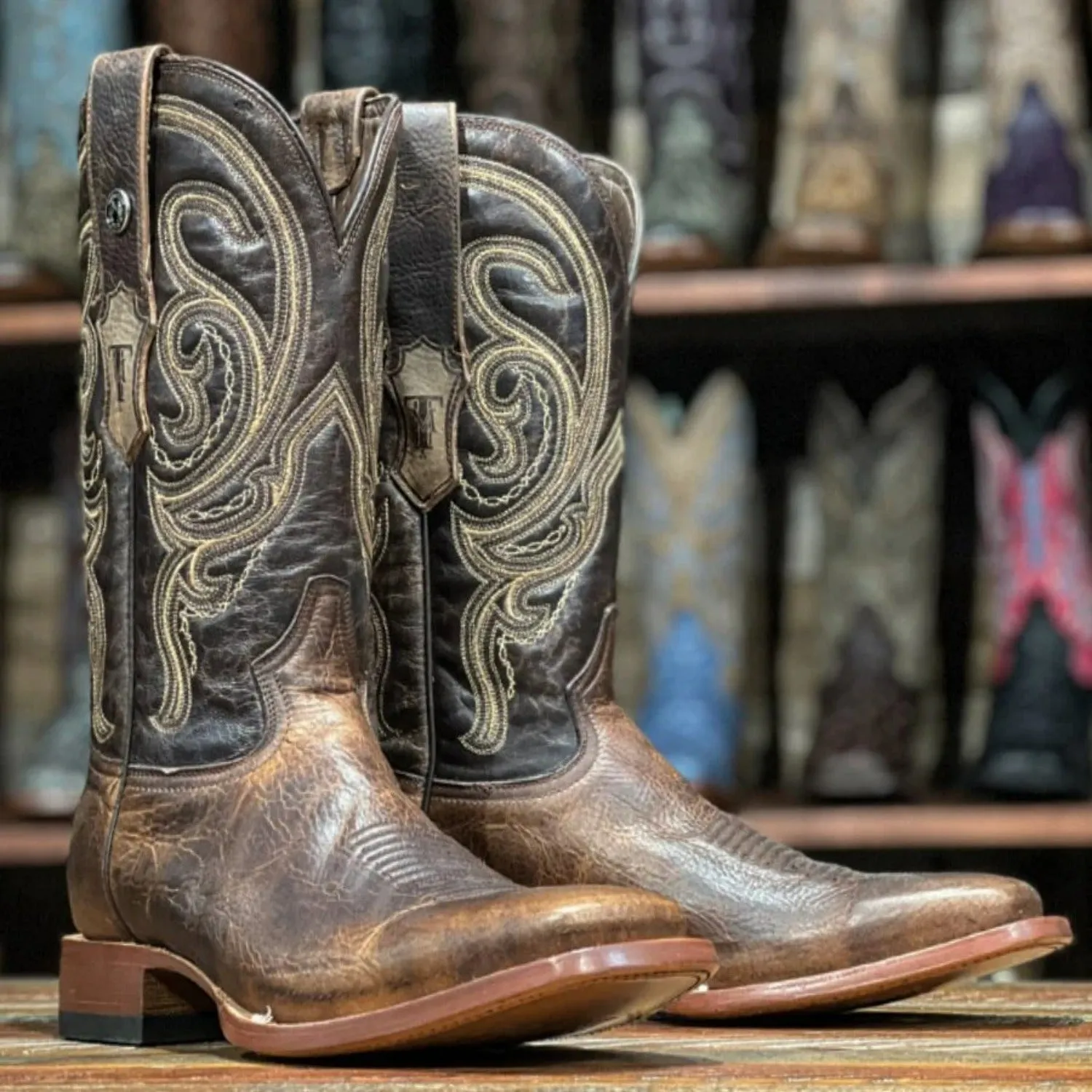 Tanner Mark Men's Tioga Square Toe Leather Boots Damiana Moka