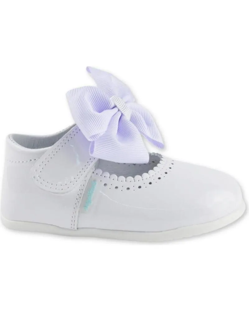 Zapatos ANGELITOS  de Niña ZAPATO LAZO PIEL CHAROL RESPETUOSO 1541  BLANCO